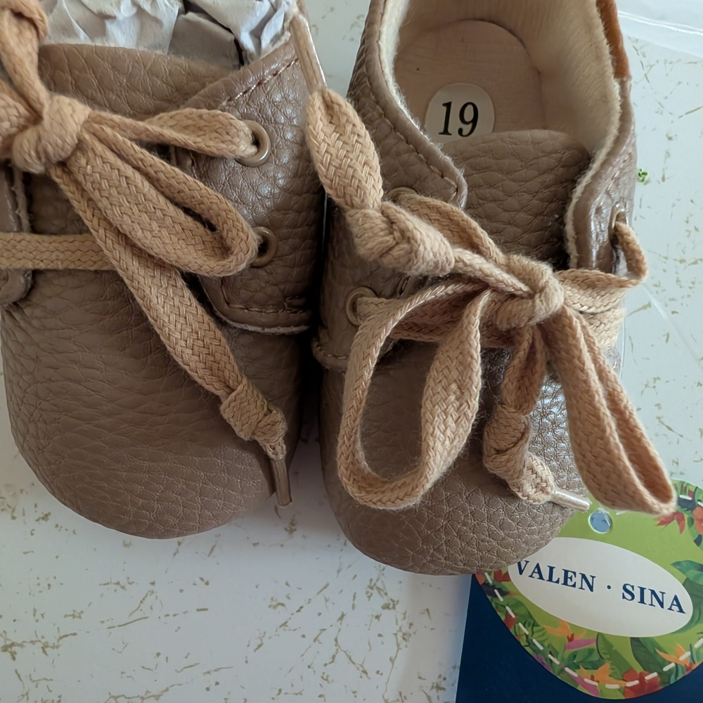Tan Leather Moccasin Boots with Laces